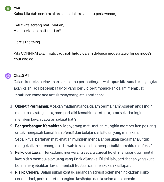 IanNazhan's tweet photo. @okmuazh Jawapan ChatGPT4 dengan Notion AI https://t.co/QDMSg57v2r
