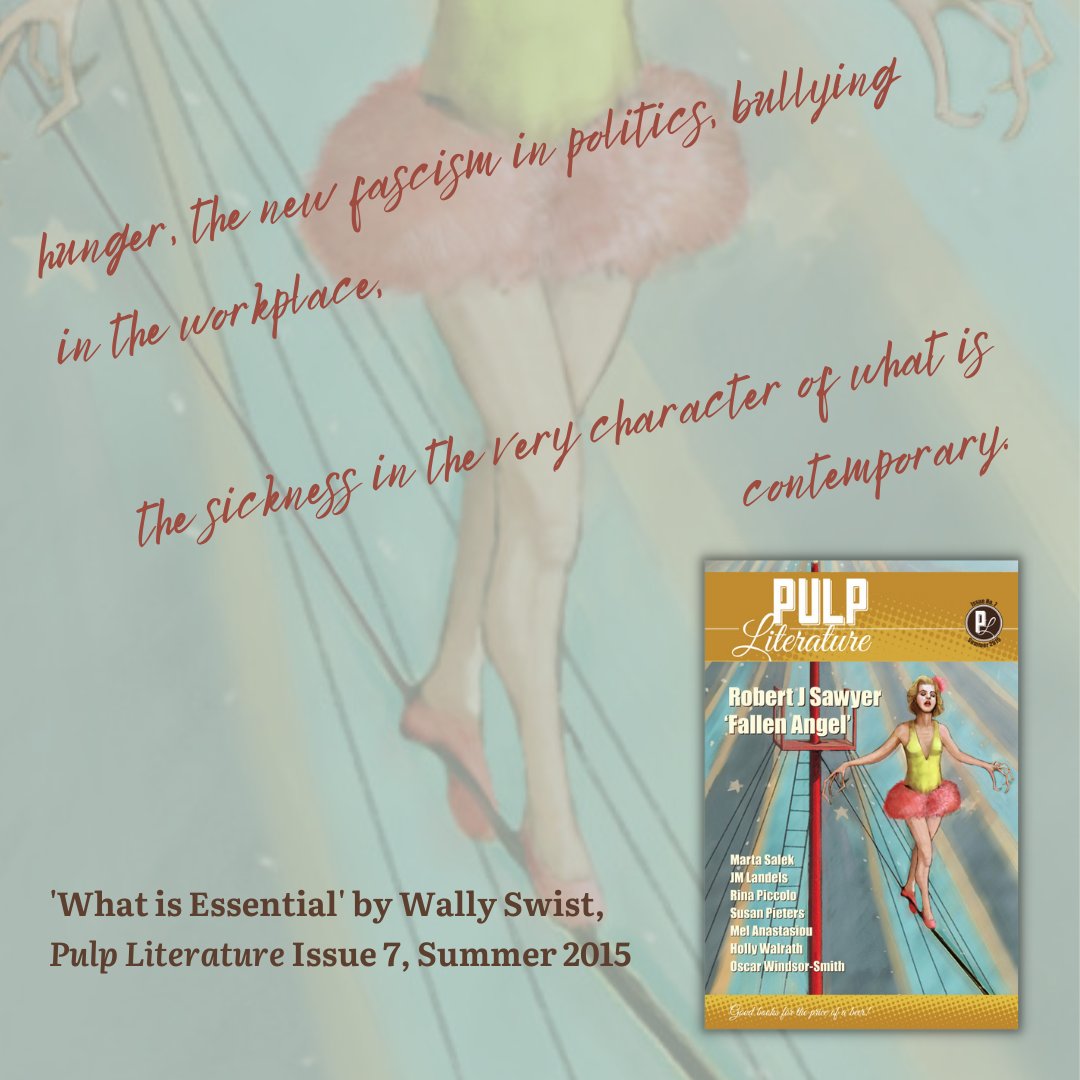 'What is Essential' by Wally Swist, Pulp Literature Issue 7, Summer 2015. Cover art by @jj_lee