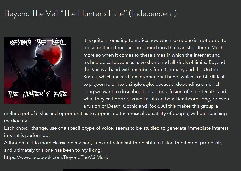 Some cool stuff about The Hunter's Fate from Rotten Pages. #deathcore #horrormusic #deathcoremusic #deathcoreband #horror #deathmetal #heavymetal #blackmetal #blackeneddeathmetal