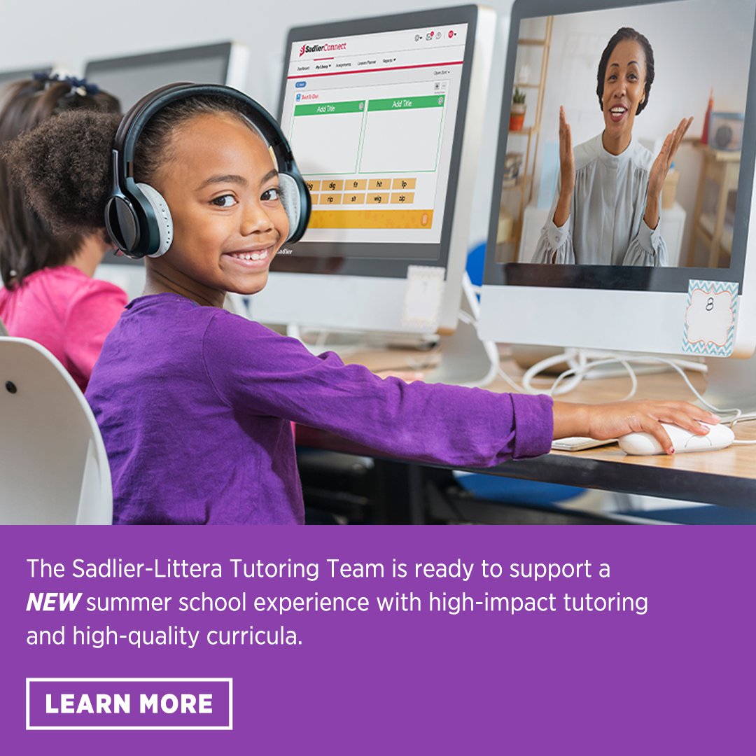 Sadlier and @LitteraEdu have partnered to offer High-Impact #Tutoring that personalizes learning and elevates summer school to a new level for your students who are struggling in #reading and #math. hubs.ly/Q02gx2S_0
#highimpacttutoring #littera #litteraeducation #phonics