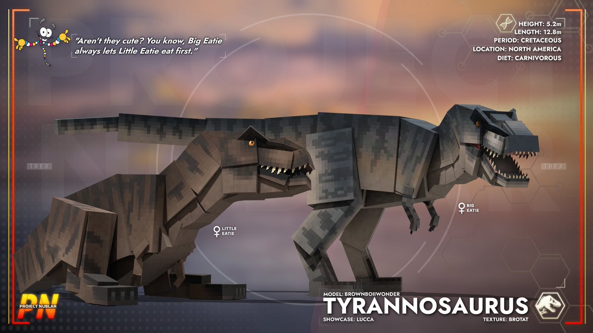 dumbcodemc's tweet photo. Aren't they cute together? We're committed to ensuring you can faithfully recreate any Jurassic Park of your dreams! Credits:@Brownboiiwonder @Sunking64 @Lucca2951
#JurassicWorld #JurassicPark #Dinosaur #Minecraft #CampCretaceous #Tyrannosaurus #Trex #LittleEatie #BigEatie #Mod https://t.co/Em1pSBpBci
