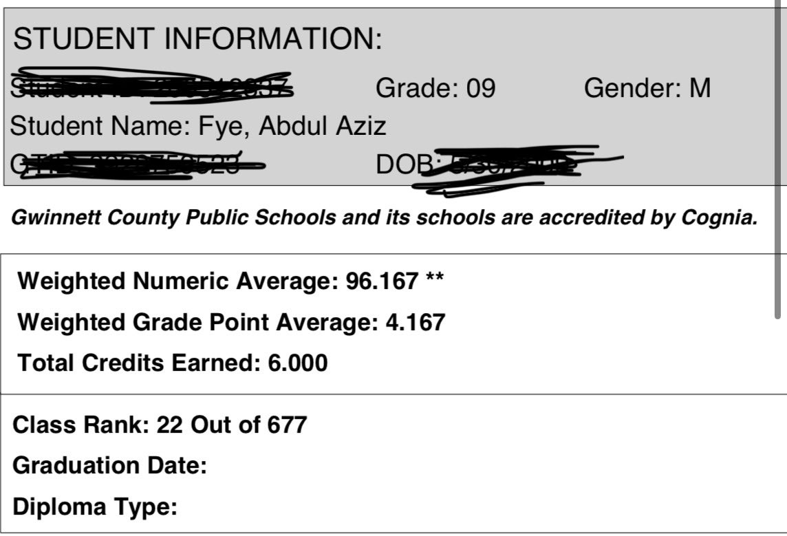 My Freshmen 1st Semester Academic Achievements‼️ @coachStan8 @EHill80 @CoachWarnock4 @CeeprianM @DaculaFB @DaculaHS @DaculaRecruits @NEGARecruits @KirbySmartUGA @coachemupallday @CoachE19141 @LSUfootball @AlabamaFTBL @GeorgiaFootball @CoachDavisWR @HolmonWiggins