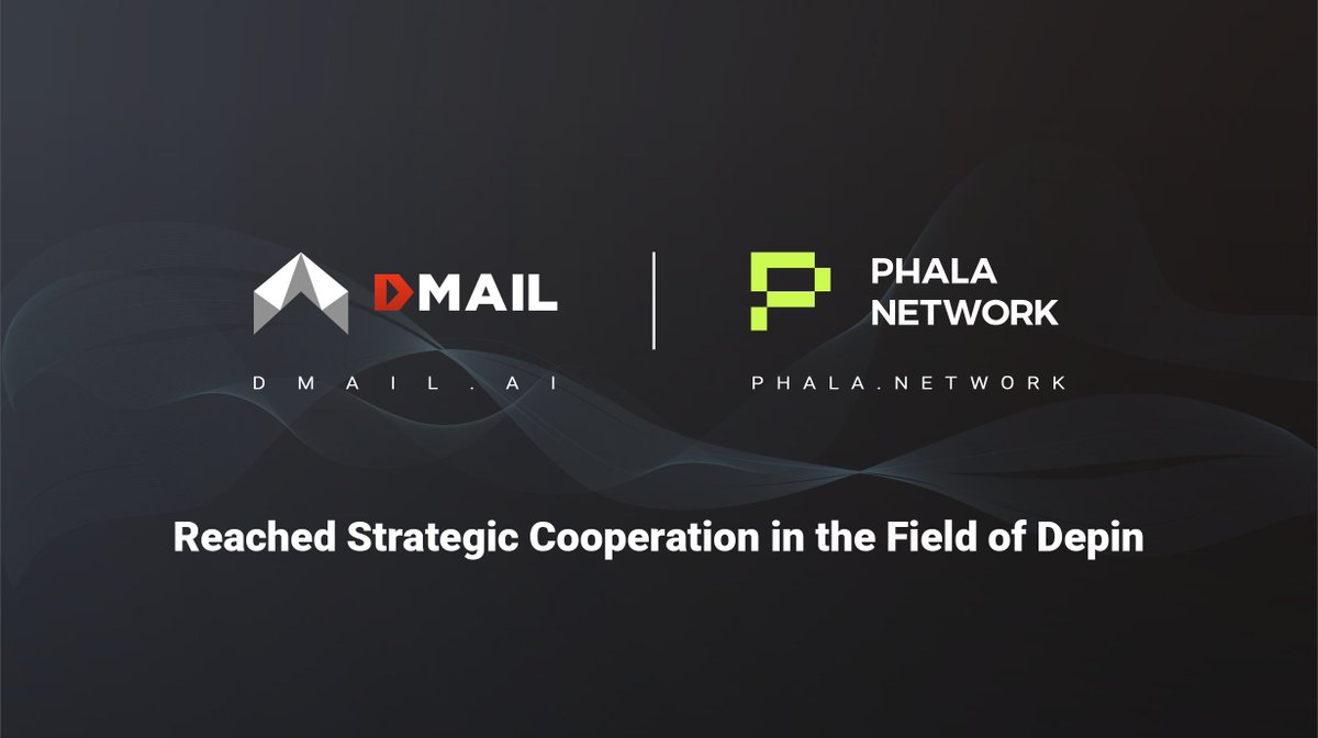 Dmailofficial's tweet photo. 🥳Dmail is delighted to reach strategic cooperation with @PhalaNetwork in the #Depin domain, enhancing Dmail’s messaging relay nodes' decentralization.

🔥We will jointly delve into the progressive development of Depin, with Phala Network offering its expertise in data storage, privacy computing, and advanced hardware support.