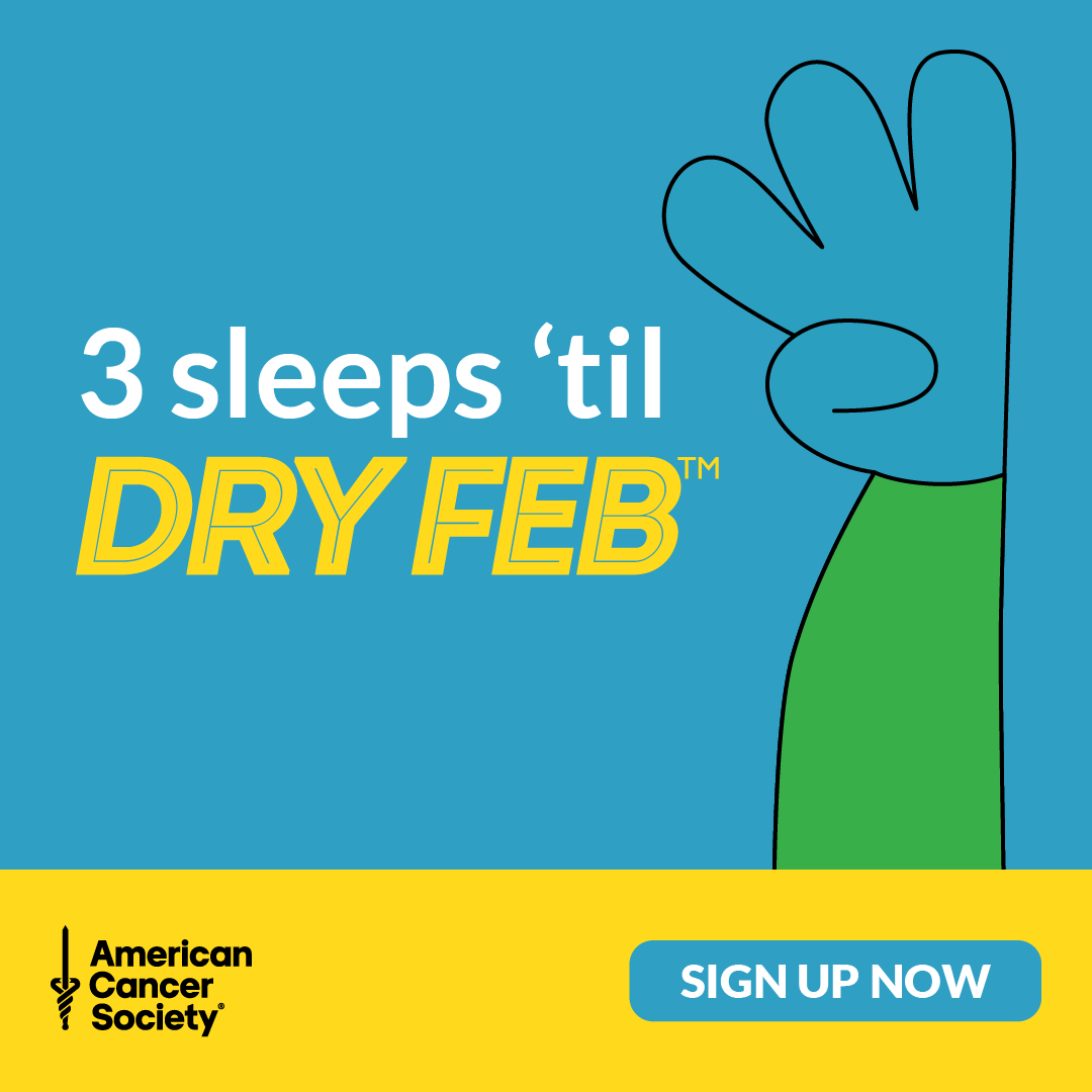 3 sleeps to go! As we finish up the last weekend of January, let us know what you did on your final weekend before Dry Feb begins! Comment below 👇  And if you're yet to sign up, join us here! bit.ly/3tk2jG2