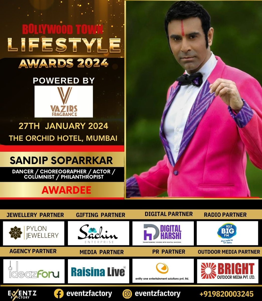 #BollywoodTownLifestyleAwards #SandipSoparrkar #BollywoodTown #EventzFactory