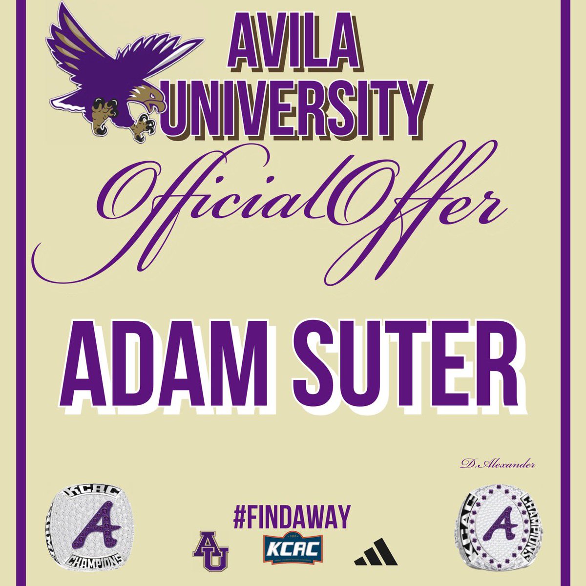 AdamSuter31's tweet photo. Blessed to receive my 3rd offer from Avila University @AvilaFootball @AvilaUniversity @TheCoachCoty 

@JPRockMO @PrepRedzoneMO @GSV_STL @6starfootballMO https://t.co/hOvlQRrver