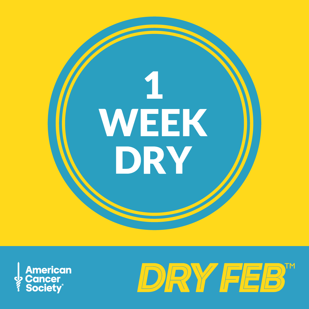 Give yourself a big pat on the back because you've checked off your first week of Dry Feb! Share this image to let friends and family know that you're on track. Haven't signed up yet? Better late than never! Sign up here 👉 bit.ly/3Tyscwc