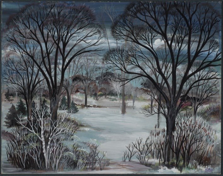 JoshLipnik's tweet photo. Last Snow (1944)

Watercolor landscape by Cleveland painter Thelma Frazier Winter (1905-1977) https://t.co/zD71Icsv1x