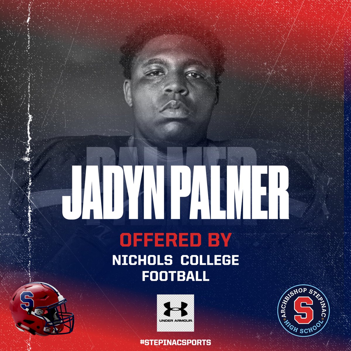 Congratulations DE Jaydn Palmer &amp; family on your offer from Nichols College Football.
<a href="/coachab718/">Coach AB</a> 
<a href="/CoachVBisonHC/">Vinny Marino</a> 
<a href="/StepinacSports/">Stepinac Athletics</a>
<a href="/KDJmedia1/">Kevin Devaney Jr.</a> 
<a href="/hoopsmbd/">Mike Dougherty</a>