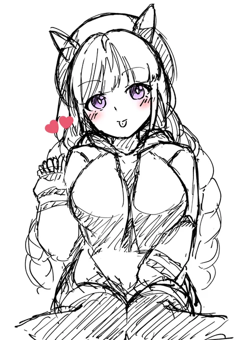 お昼休憩落書きタルマエちゃん おこめさんリスペクトの舌出しパーカー
