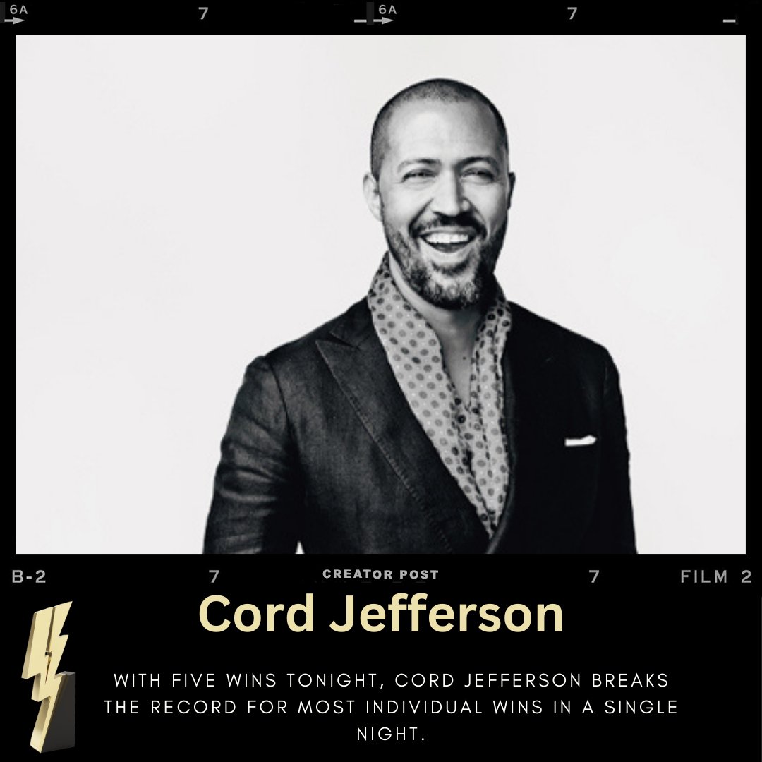 Reel Fact: With five wins tonight. @cordjefferson breaks the record for the most individual wins in a single night! #blackreeltvawards #blackreelawards #blackexcellence