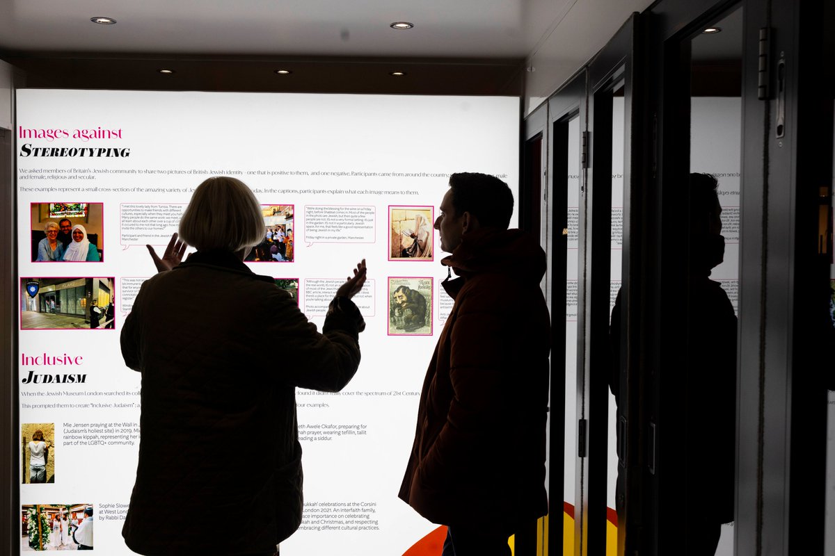 EtanSmallman's tweet photo. Very impressed by @HolocaustCentUK's new myth-busting, mobile exhibition on dual identity, I Say British, You Say Jewish. 

At Hampstead Theatre till Friday, then Manchester and Wakefield. Thanks for the tour, @MaikenUmbach &amp; @propheticcowboy
📷David Parry https://t.co/WIECqFbAPo