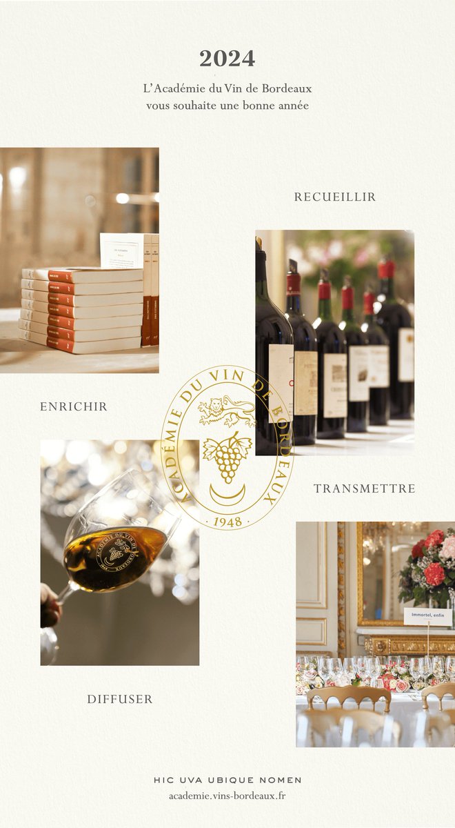 L'Académie du Vin de Bordeaux vous souhaite une belle année 2024 ! #ArtdeVivre en #2024 #vins <a href="/VinsdeBordeaux/">Les Vins de Bordeaux 🍇</a> #Bordeaux