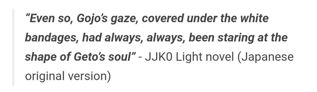 Jjk0 light novel is just constant yearning and suffering between gojo and Geto