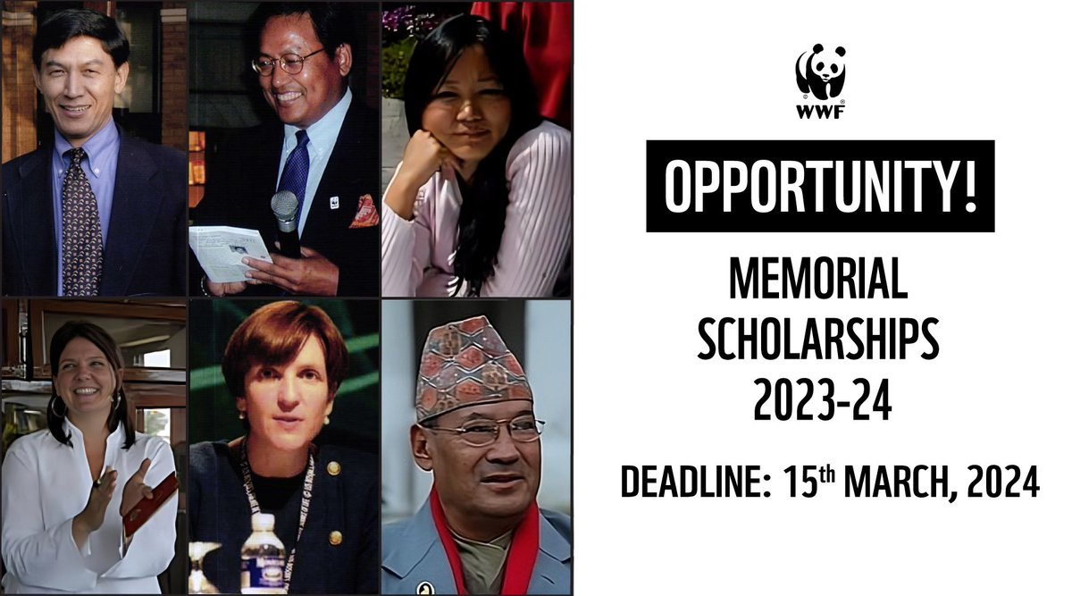 WWF Nepal calls for applications for WWF Memorial Scholarships 2023/24 from promising Nepali students who intend to pursue careers in the field of nature conservation! To learn more about it, visit wwfnepal.org/get_involved/m… #memorialscholarship2024 #togetherpossible #wwfnepal
