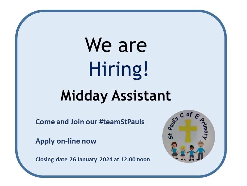We have an exciting opportunity for someone to join our Midday Team here at St. Paul's.
Apply on-line, or collect an application form from the school office.
greater.jobs/search-and.../…