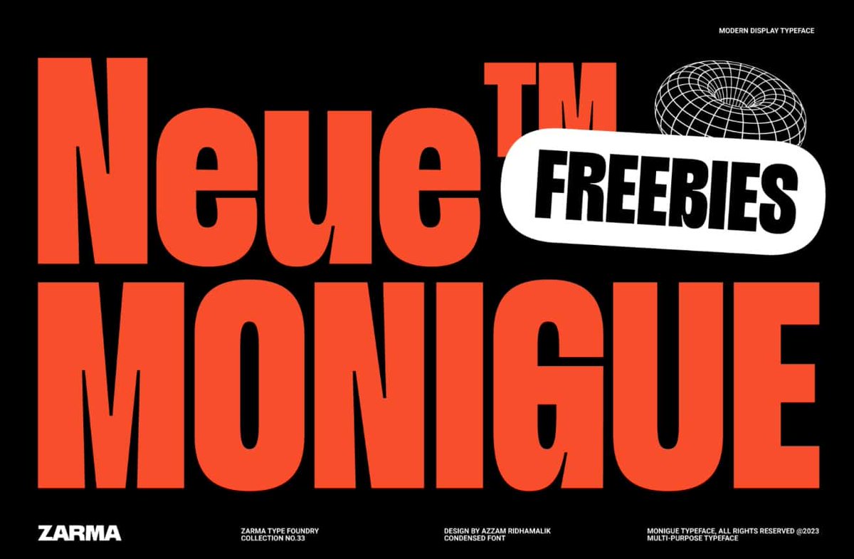 Der serifenlose und schmal laufende #Freefont Monigue stammt von der indonesischen Foundry Zarma Type. Inspiriert ist er von Designs der 2000er Jahre und bringt die Stimmung dieser Zeit mit einem frischen Twist zurück >>page-online.de/typografie/fre…<<