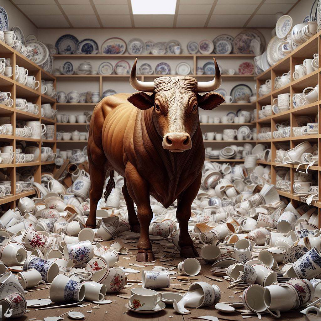 lemnsissay's tweet photo. I am a bull in the china shop 
And with all my strength and will 
As a storm smashed the tea cups 
I stood still https://t.co/EHtPJHMX1A