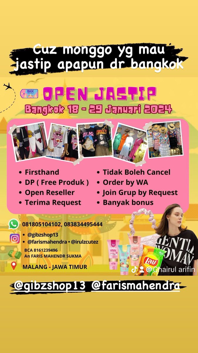 irulzcutez19's tweet photo. #jastipthailand #jastipbangkok #pobangkok #jastipbkk #bajubangkok #pothailand #pobkk #jastipthailandmurah #pobangkokmurah #jastipbangkokmurah #firsthandbangkok #jastipmurah #dressbangkok #jastip #jastipbangkokfashion #openpobkk #instagood #photooftheday #fashion #openresseler https://t.co/KwJKDb4tGP
