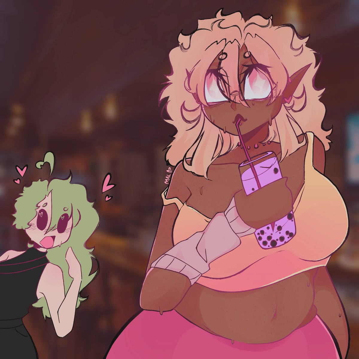 Zylia [blonde] and Alma Sphinx [green] <3