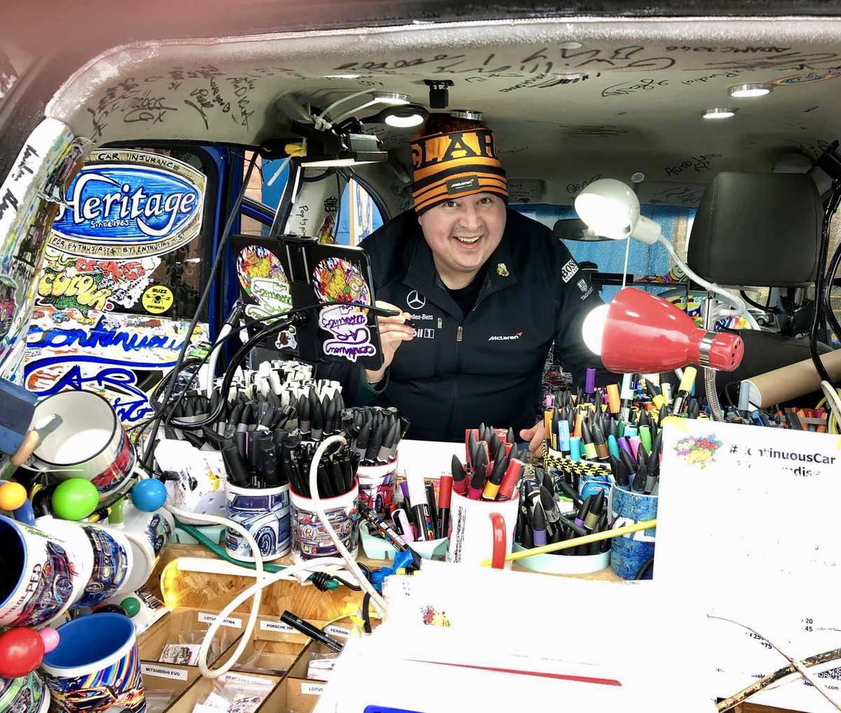 SimonGBrooks's tweet image. I was lucky to sign the #SpART at @gilksgaragecafe in 2️⃣0️⃣2️⃣2️⃣!

#PaintWithCars 🎨 
#ContinuousCar 🖊️