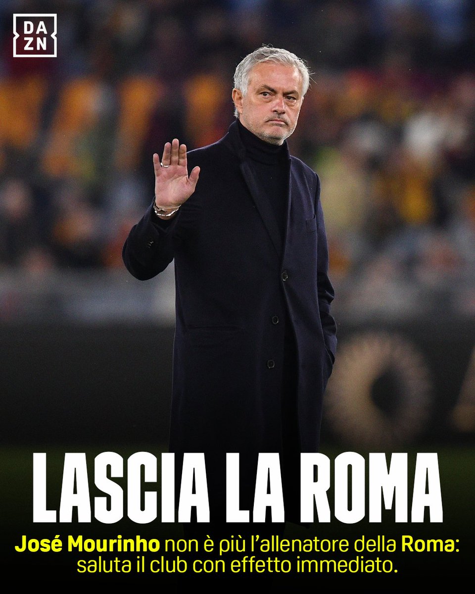 José Mourinho non è più l'allenatore della Roma 🚨

#Roma #Mourinho #DAZN
