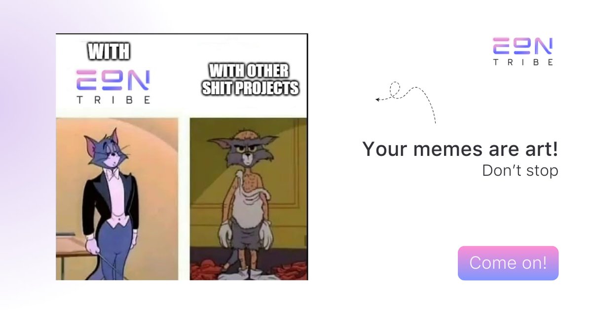 Just look at this meme - it's a masterpiece!

🔜 The funniest memes will be posted on our page!

🏆 Get ready to have fun, earn rewards, and make a difference.

#meme #eontribe #ambassador #nfts