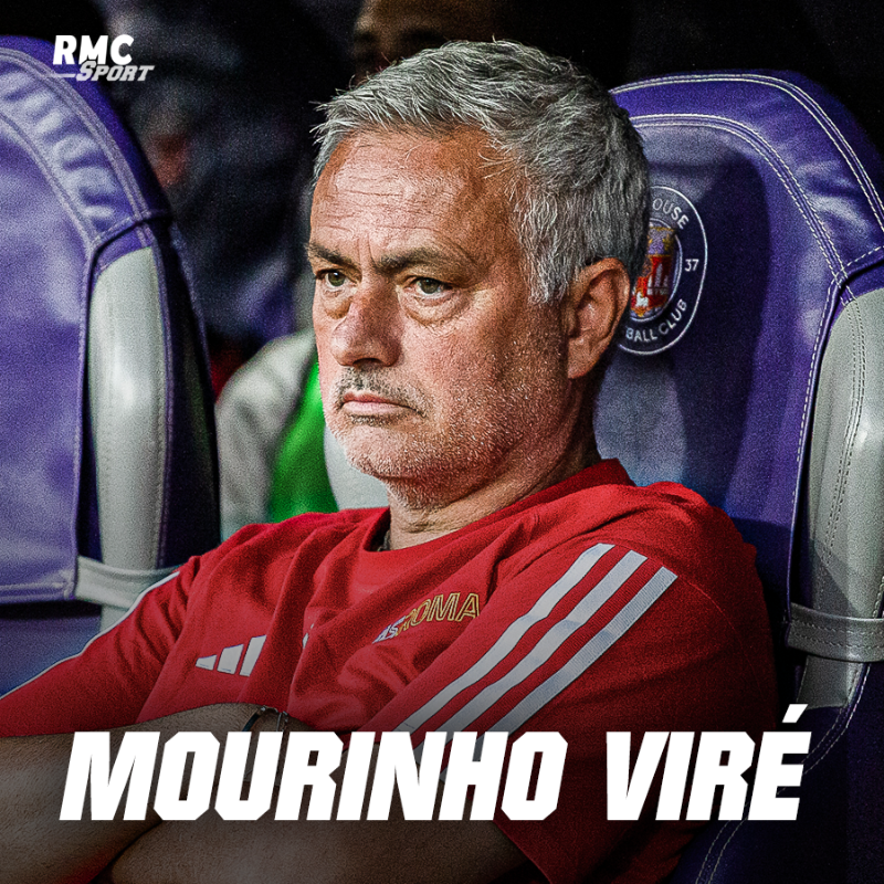 RMCsport's tweet photo. 🚨 Coup de théâtre en Italie, l'AS Rome annonce le licenciement de José Mourinho.