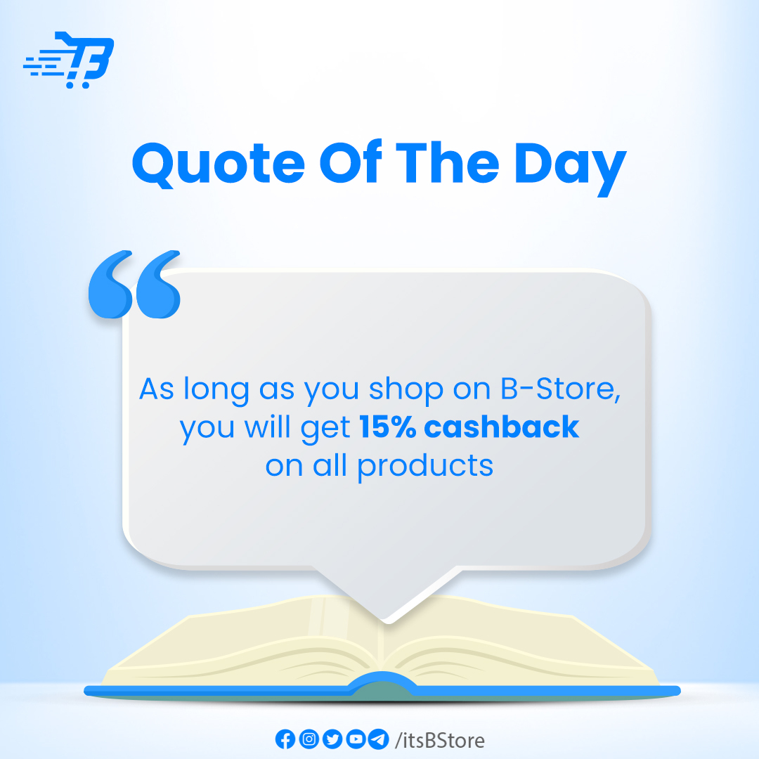 itsBStore's tweet photo. Unlock savings with a smile! Enjoy a generous 15% cashback on all purchases—because every day should come with a little extra joy and a lot more savings. 💸✨ 💰🛍️
#Bstore #Cashback #CashbackDelight #SmartShopping #DailySavings #ShopWithJoy #CashbackBonanza #Savings https://t.co/1CvG4P7uYz