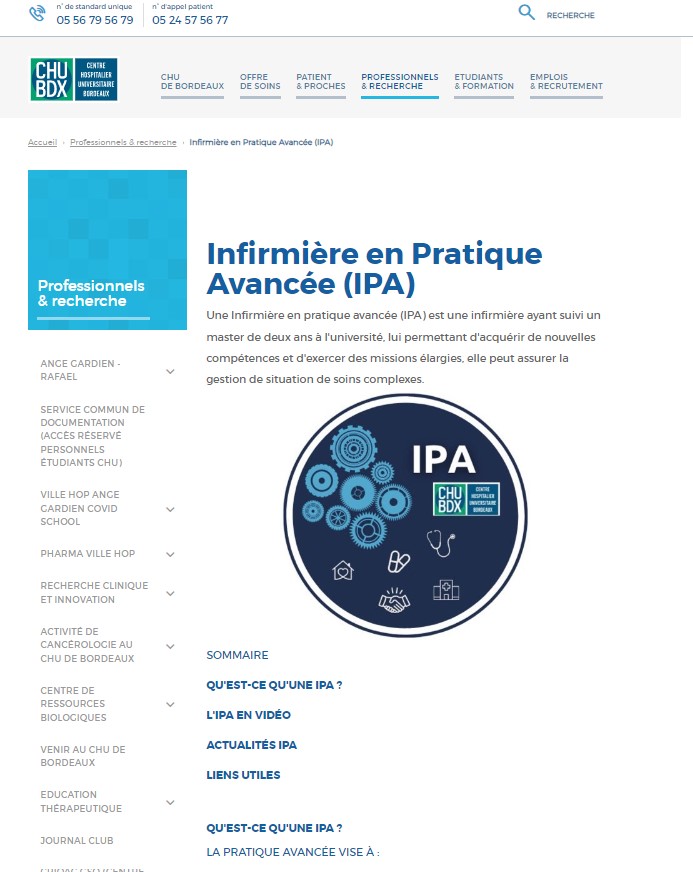 IPA CHU Bordeaux (@ipa_chubordeaux) on Twitter photo Nous vous informons de la création d'une page dédiée IPA sur le site Internet du <a href="/CHUBordeaux/">CHU de Bordeaux</a>
chu-bordeaux.fr/Professionnels… Nous vous informons de la création d'une page dédiée IPA sur le site Internet du <a href="/CHUBordeaux/">CHU de Bordeaux</a>
chu-bordeaux.fr/Professionnels…