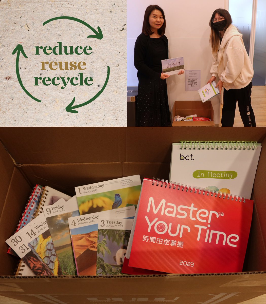 CNT00046's tweet photo. 2023 has come and gone so our old desk calendars 🗓 must go too! Our eco-friendly and sustainability-minded administrative team arranged an "old calendar recycling" activity to support waste reduction. ♻

#ESG #recycling #gogreen #greenoffice #ctil https://t.co/TO7pEFERVs