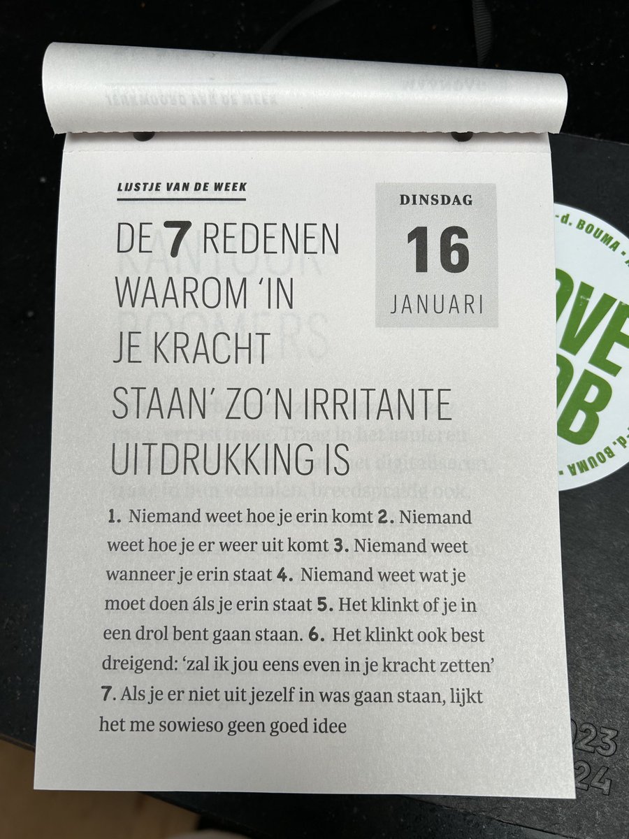 Japked's tweet photo. Jeukwoorden van de week: “in je kracht staan” #jeuk #afscheurenishetnieuwedoorpakken #scheurkalender https://t.co/zu2wAnkUrj