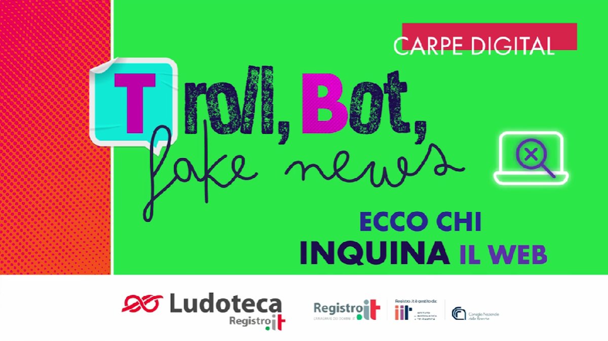 ⚠ Fake news, 🤖 Bot e 🤬 Troll: ecco chi inquina il web. Può capitare che Internet diventi anche un luogo inospitale, per colpa del comportamento scorretto di utenti o di specifiche dinamiche di disinformazione.

Ecco la nuova puntata di "Carpe Digital": youtu.be/v9nIeekL174
