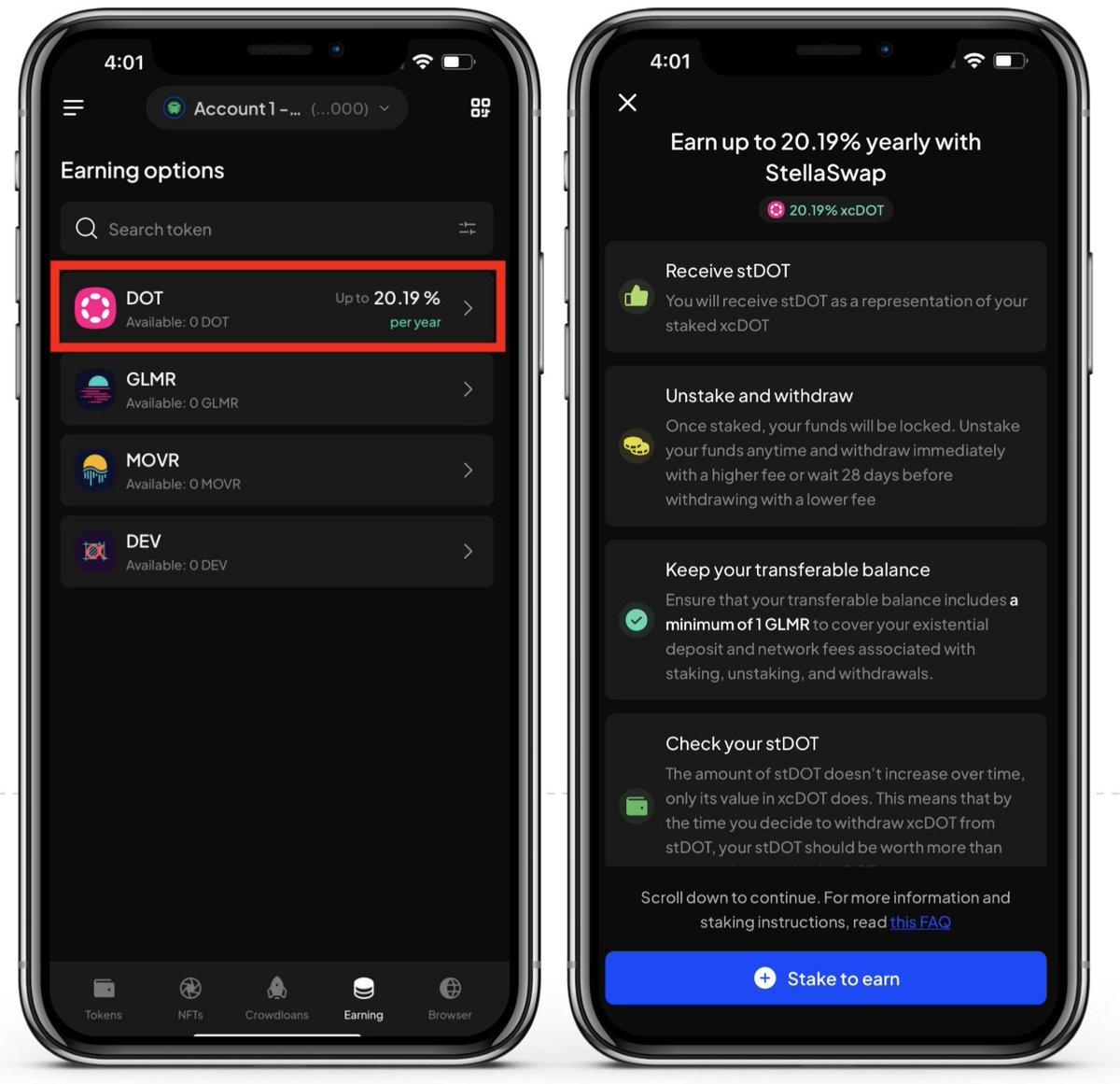 StellaSwap's tweet photo. β‘οΈ stDOT is now the default DOT LSD on @subwalletapp's EVM! π
You can now stake your $DOT.xc on SubWallet's EVM to earn rewards! After staking, you'll receive stDOT, an LSD that appreciates in value over time π€―
A timely integration before #DOTIgnite starts in a few hours! Get your $DOT ready π₯