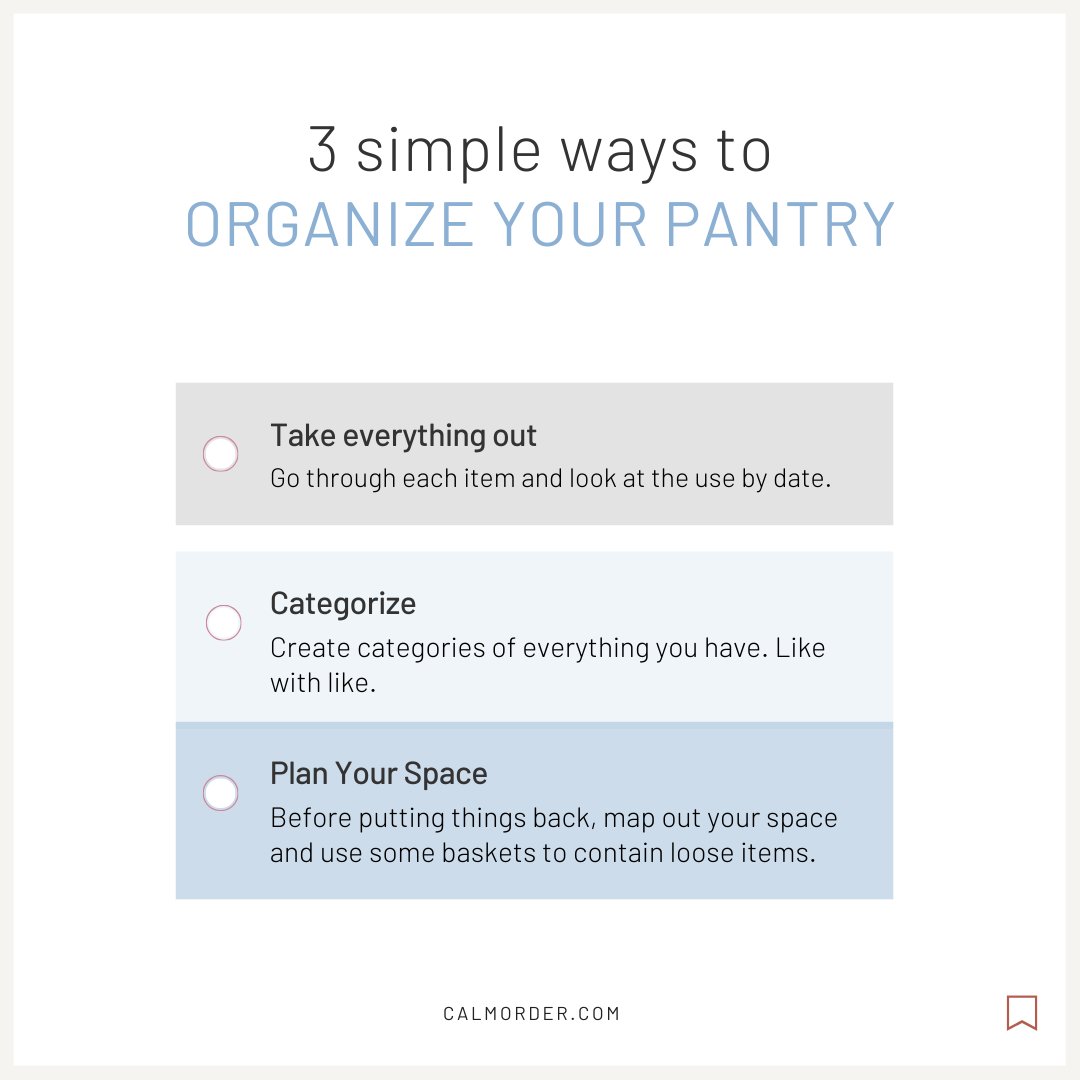 CalmOrder's tweet photo. 3 simple ways to organize your pantry

Like with Like - #categorize
#organzizedspace
#calmOrder
#2024goals
#simplelife https://t.co/NfFFBi2GZ9