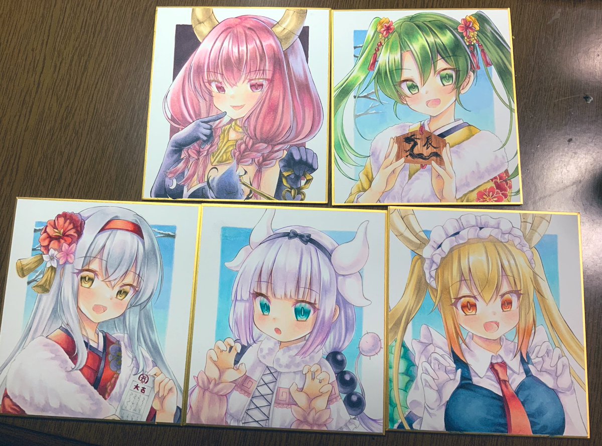 今週は完成のスキャン画像で宣伝は多分出来ないので、ホワイト仕上げ前の写メで。
小色紙サイズはこれで、次は中色紙の分だ。 