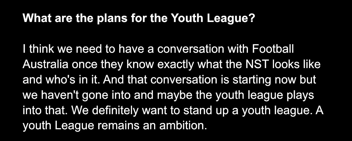 joeylynchy's tweet photo. As I do every time I’m near an APL executive these days, I asked Garcia about the Y-League over Unite Round. https://t.co/67gBbkP3eL
