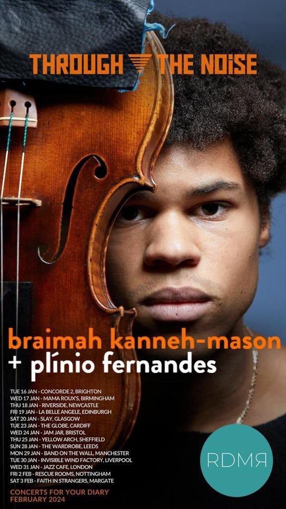 The tour begins today! Braimah and Plinio Fernandes @through_t_noise all over the UK 🎻🎸