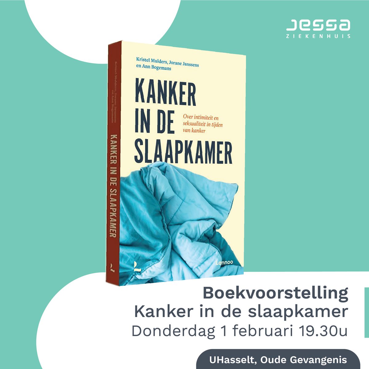 Zet de boekvoorstelling van ‘Kanker in de slaapkamer’ alvast in je agenda. 📖 Op donderdag 1 februari presenteren Kristel Mulders, Jorane Janssens en Ann Bogemans dit taboedoorbrekend boek. Reserveer je plek voor de boekvoorstelling: 👉 eventbrite.be/e/registratie-…