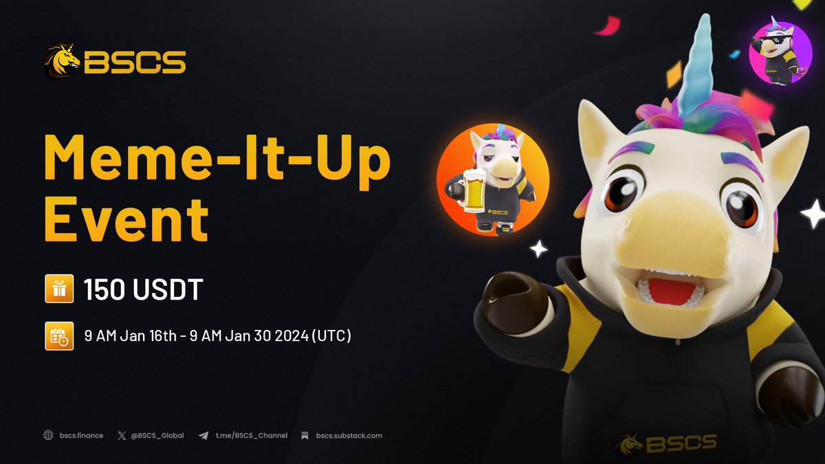 BSCS_Global's tweet photo. 🧂@BSCS_Global “Meme-It-Up" Event🧂

⏰Time: Jan 16 - Jan 30 (UTC)

✨Top 1: 30 USDT
✨Top 2: 20 USDT
✨Top 3-12: 10 USDT/ each

💠Get the logo at: https://t.co/uCSwN3CBy0
💠Create #BSCS-related memes

💠Share your artwork with hashtag #BSCS #MemeItUp at
👉Telegram: https://t.co/KcGHUX2tlu
👉This Tweet

📕Details: https://t.co/JODZcScfCO