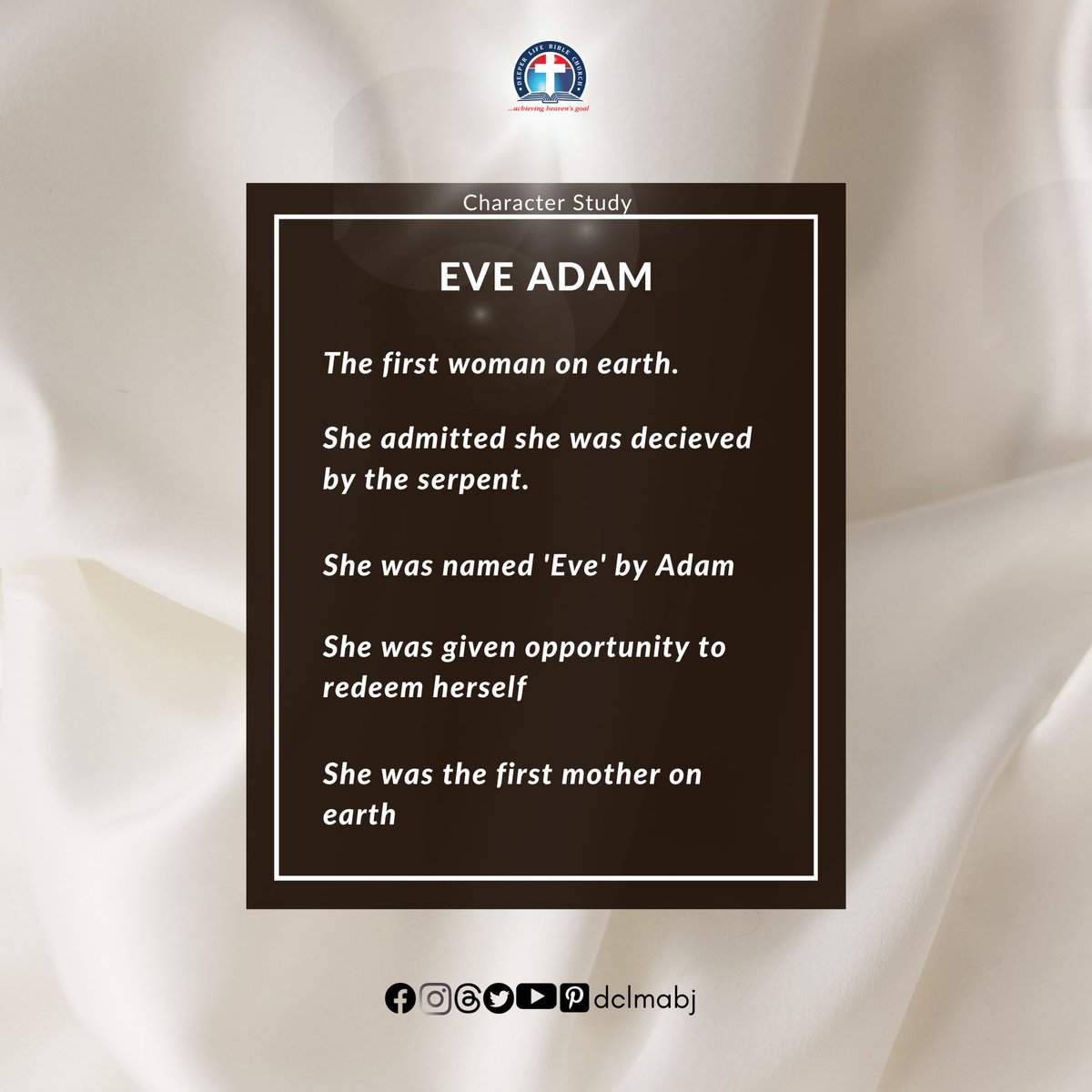 dclmabj's tweet photo. #CharacterStudy
Eve was a beauty to behold when God presented her to Adam. 

Her beauty radiated God's glory no wonder Adam exclaimed, 'This is now bone of my bones, and flesh of my flesh...'

What do you like about Eve? Leave your answers in the comments section.

#dclmabj https://t.co/Bqq2CI4MtG