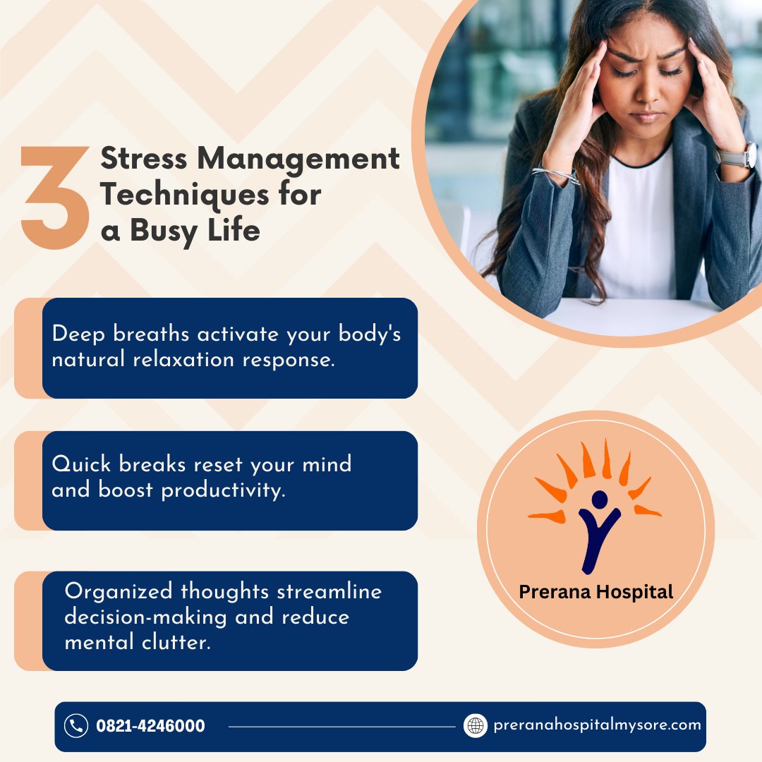 prerana_0123's tweet image. Master stress with Prerana Hospital's techniques for a busy life. Activate relaxation, boost productivity, and streamline thoughts for mental clarity. 🌟
.
#StressMastery #MindWellness #PreranaSupport #WorkLifeBalance #StressRelief #ClarityTools