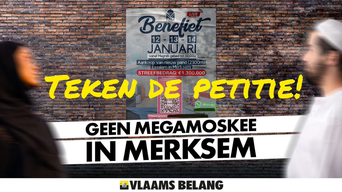 Tekende #petitie tegen de bouw van een megamoskee van 2300m2 in #Merksem en eis samen met het #VlaamsBelang een #moskeestop in #Antwerpen Help ons de #islamisering te stoppen! Teken via deze link petities.com/geen_megamoske…