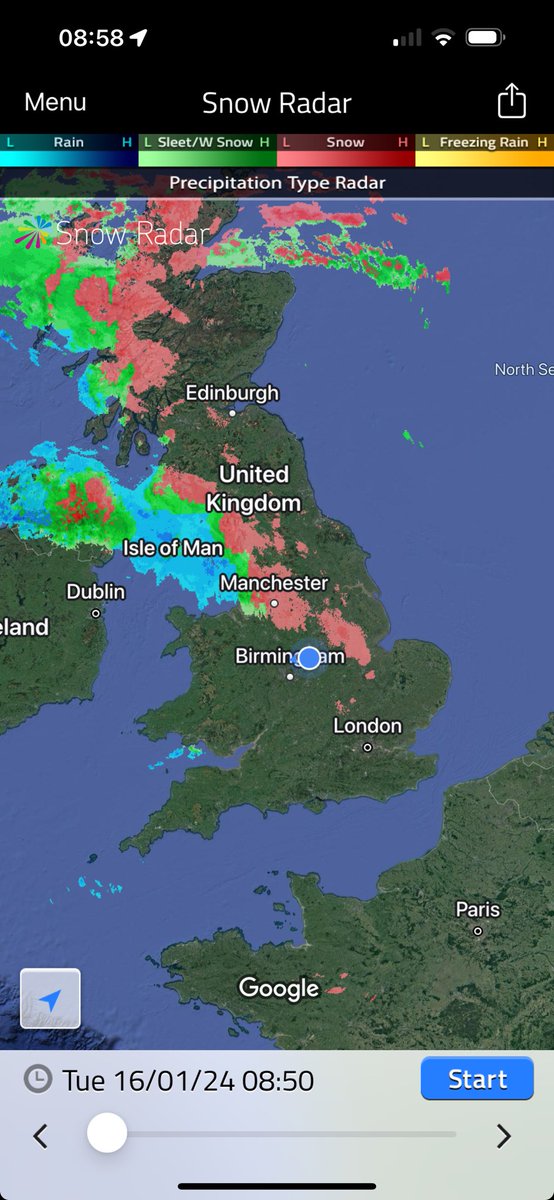 Matching the radar pretty well at the moment #uksnow
