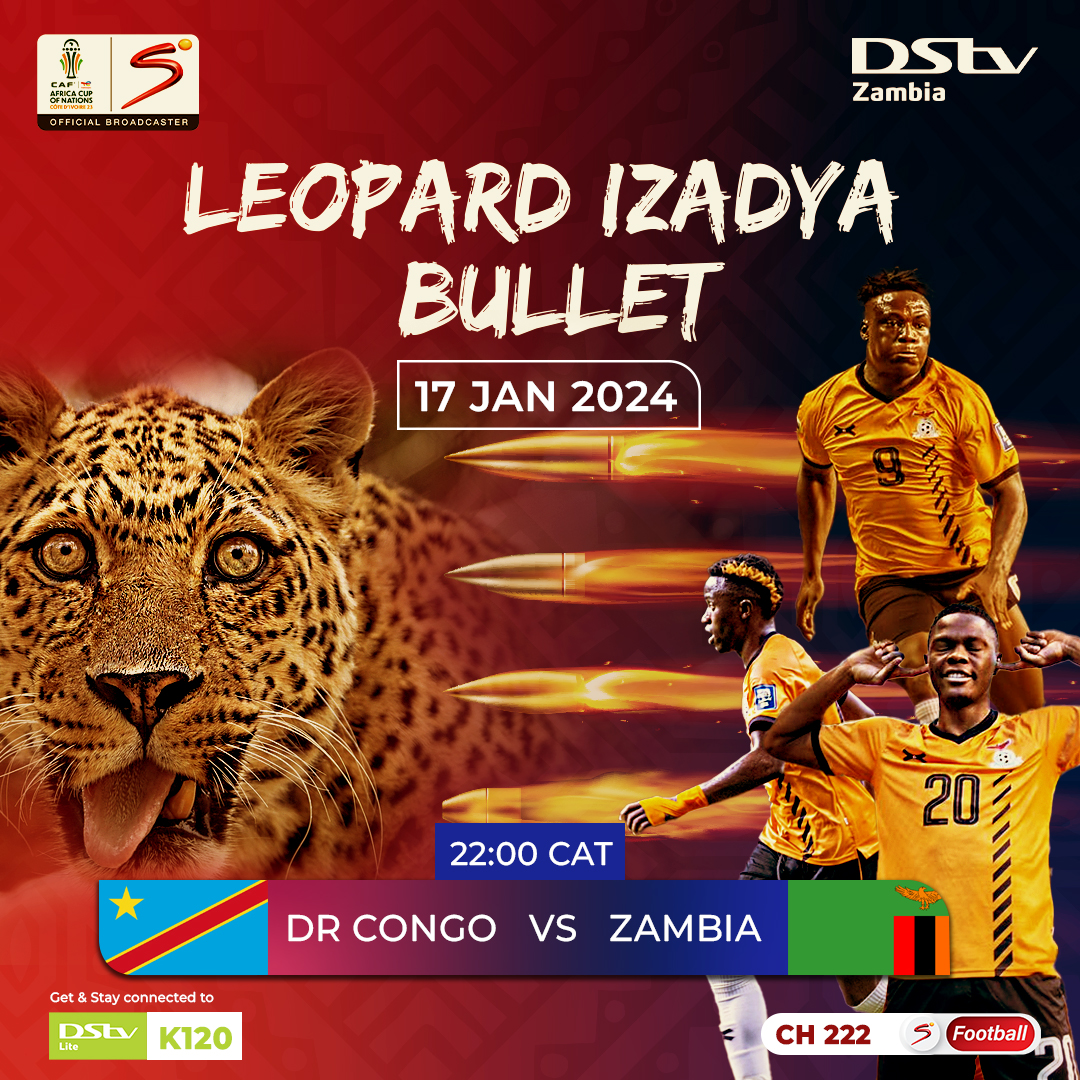dstv_zambia's tweet photo. Leopard izaka funika ma #CopperBullet🔥 yangati mailo?😁😁
Stay connected to #DStvLite for K120 to catch the action Live and in HD on #SuperSport Ch 222.
#HereForChipolopolo #AFCON2023 https://t.co/knTRniM3yU