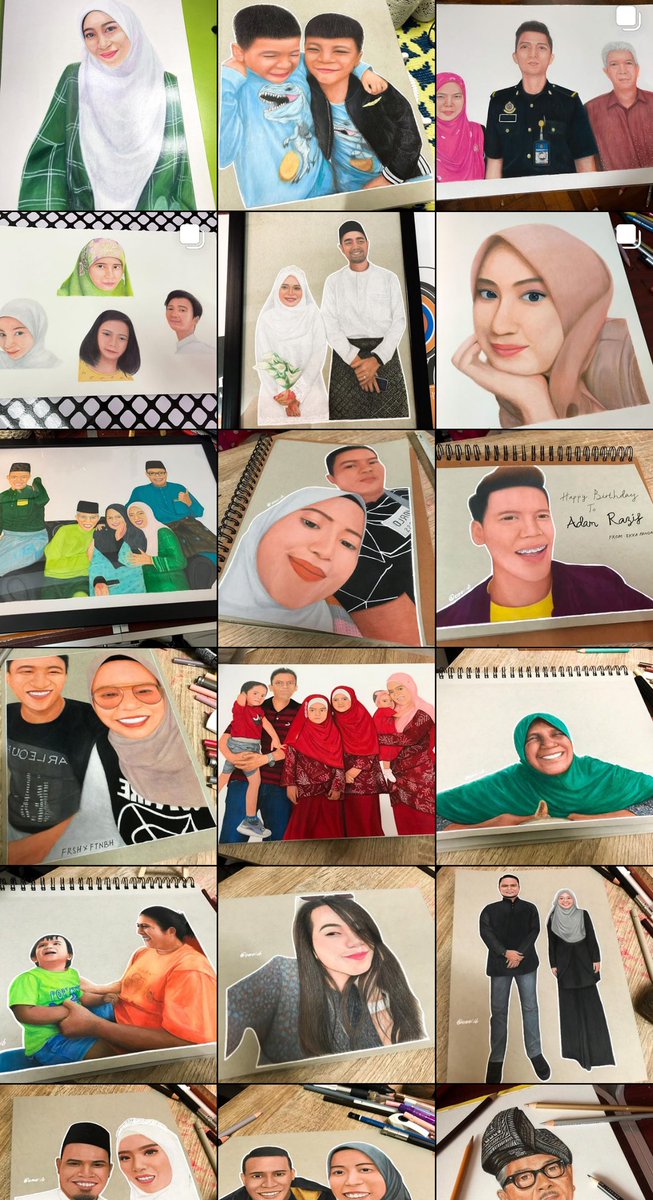 emaiibrahimmm's tweet photo. Salam semua , sesiapa berminat dengan potrait drawing , boleh pm sis ya , link ig untuk  sape sape yang nak cuci mata https://t.co/K6TEbOGIdx 
Jangan lupa share share gais , n jangan risau harga sis bagi ni harga adik beradik hihi 😉😁🤭 https://t.co/8DRrjUvlaZ