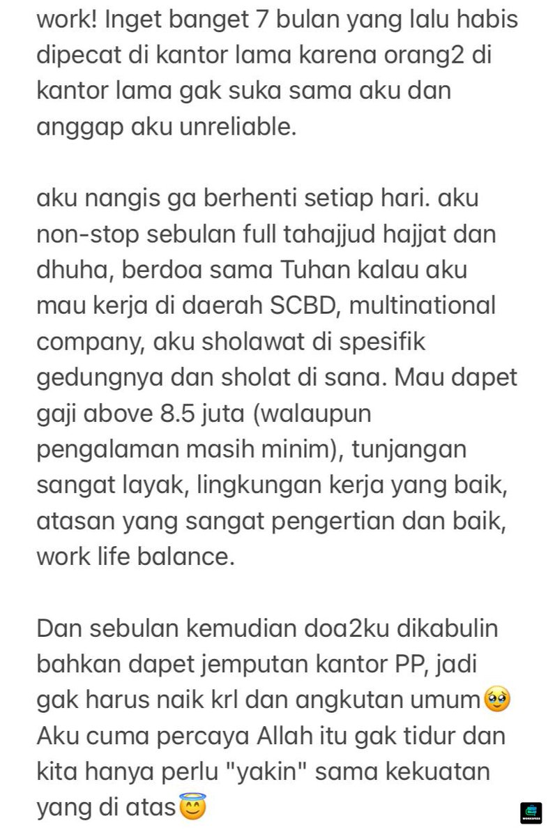 worksfess's tweet photo. work! Mau sharing cerita bahagiaku sebagai rasa syukur dan semoga nular ke kalian🥹🫶🏻 Aku selalu minta doa ke Ibuku dan sahabat2ku yang tulus.. Semoga kalian menyusul ya🥹🙏🏻🥰 Aamiin YRA https://t.co/S6BWYauoe0
