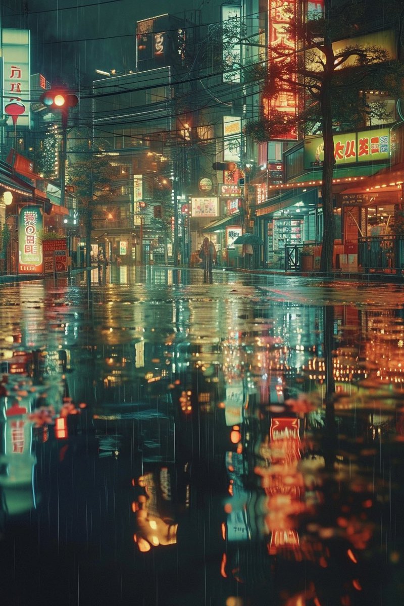 City nights come alive with neon reflections on rain soaked streets.🌃✨ #cyberpunk #NeonDreams #aiartcommunity #AIArtwork #AIArtGallery