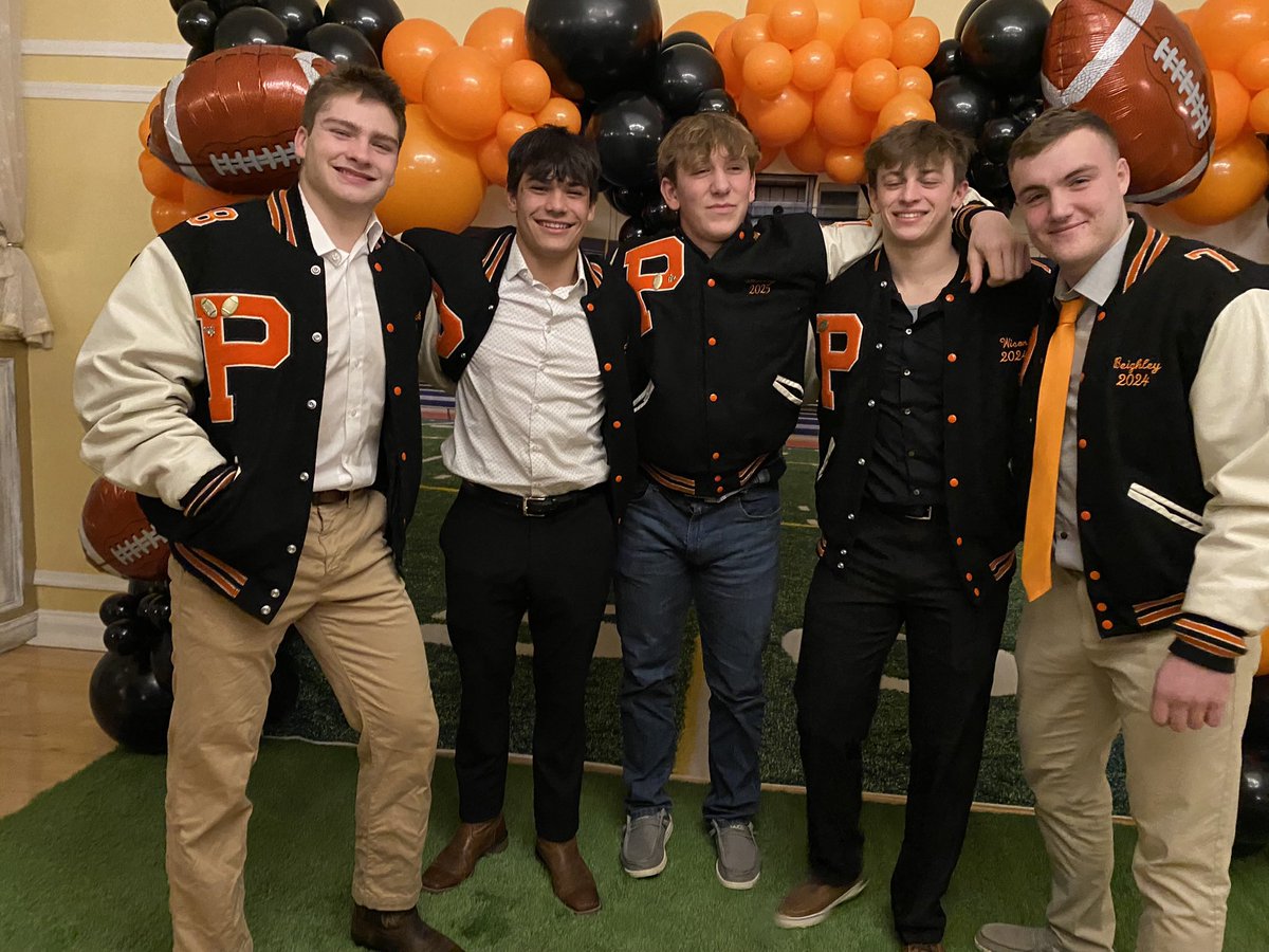 BenPrimich's tweet photo. Great night with my boys at our football banquet last night! Honored to receive the Defensive Player of the Year Award. Thank you to all my @pennsburyfb coaches for your support and for believing in me. It was a season I’ll never forget. Go Falcons! https://t.co/D0ogNwNtnc