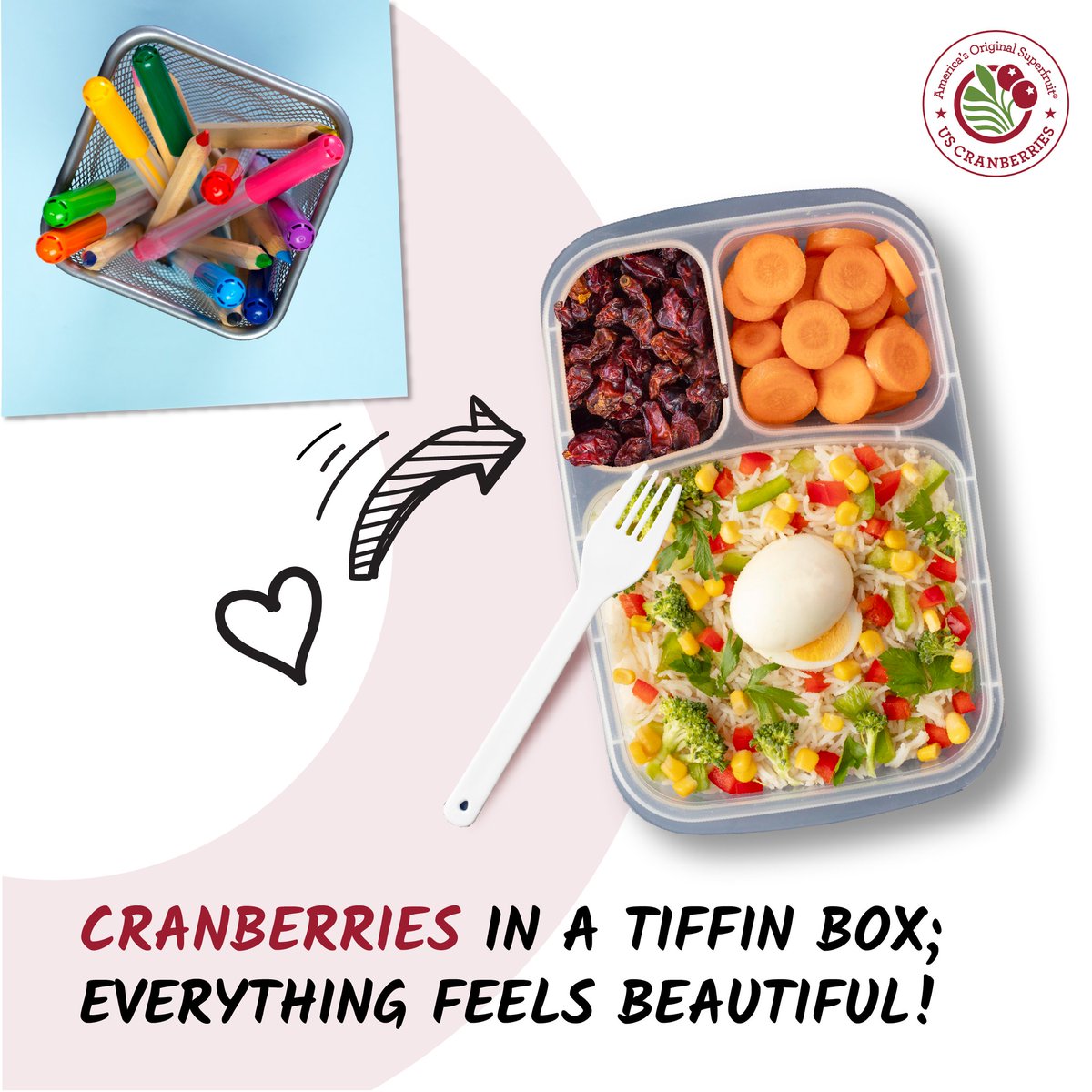 Cranberries are a great addition to your tiffin box!

#USCranberries #USCranberriesIndia #cranberries #FoodieAdventure #CranberryMagic #LunchJoy #FlavorfulBites
